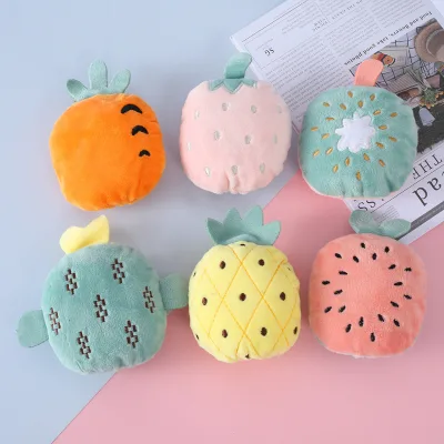 Durable Interactive Eco-Friendly Pet Toy Various Fruit Shaped Plush Chewing Toy for Dog Training