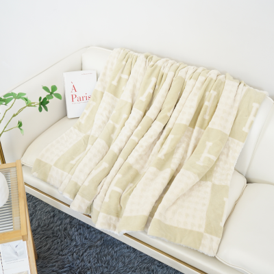 Plaid Throw Blanket Print Bed Blanket, Lattice Blanket for Couch Sofa, Soft and Breathable Fleece Blanket