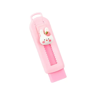 New Trend Creative Student Non-toxic Move Eraser Cute Cartoon Eraser pink Kawaii Eraser with Plastic Cover