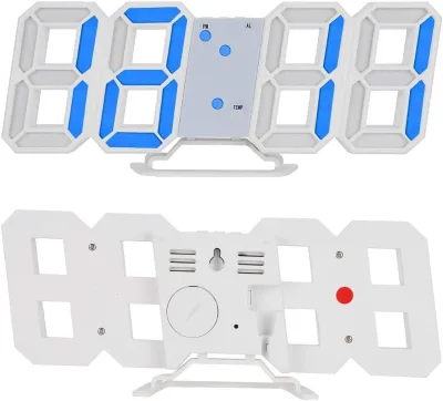 3D LED Digital Clock Wall Deco Glowing Night Mode Adjustable Electronic Table Wall Clock Decoration Living Room LED Clock