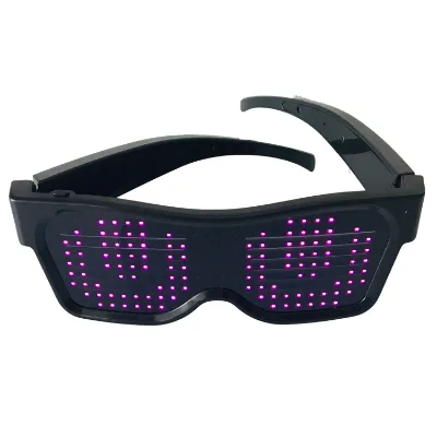 Blue Tooth RGB Fullcolor Glowing LED Glasses APP Connect LED Display Smart Glasses Luminous LED Glasses