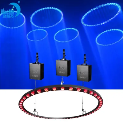 Kinetic LED Ring 45*25W Circle Strobe Ring Light Beam Stage DJ Lighting RGBW Emitting Color DMX Aluminum Projection