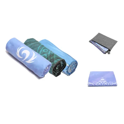 OEM Custom Pattern Non Slip Microfiber Yoga Towel with PVC Grips for Hot Yoga Bikram Pilates Reformer Gym
