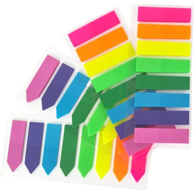 Colored Translucent Sticky Tabs 8 Colors for Notebooks Books Magazines File Organization
