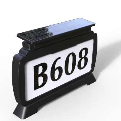Solar House Number Sign Light Wall-Mounted LED Address Plaque IP54 Waterproof Outdoor Light Sensor 5-Night 12H Lighting Li-ion