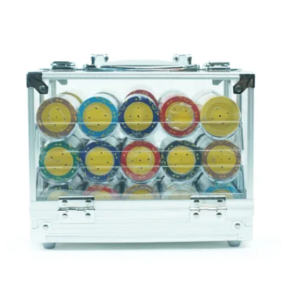 Casino Grade Arylic Box Transparent Empty case for 600pcs Poker Chips Two-side Opening for Ready to Ship Without Carry Chips