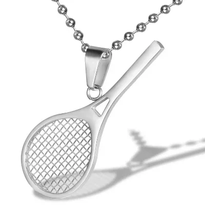 Popular Personalized Fitness Expert Unique Niche Design Tennis Racket Pendant Necklace