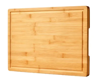 Multifunctional Bamboo Cutting Board Wooden Chopping Block with Side Handles and Juice Grooves for Kitchen