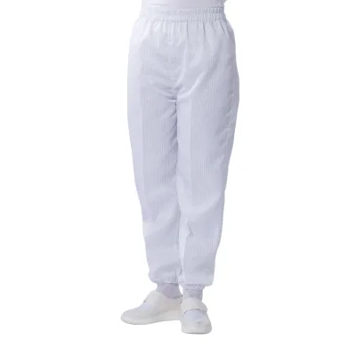 Food Factory Pharmaceutical Industry Electronic Anti-Static Cleanroom Garments Working ESD Vertical Stripes TrousersPants