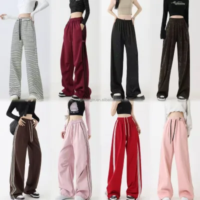 High Quality Women's Casual Pants New Design European and American Style Loose High Waisted Drawstring Hip-hop Casual Pants