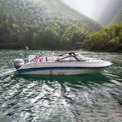 6m/19.6ft Fiberglass High Speed Fishing Boat Economy FRP Work Boat Luxury Small Boat