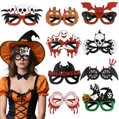 Halloween Spooky Party Glasses Decoration Pumpkin Spider Creative Mask Demon Costume Photo Props For Little Girls Horror Style