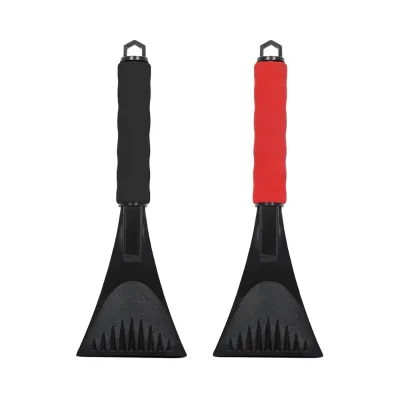 2 Pack Plastic PVC Car Window Ice Scraper with Foam Handle Perfect Grip Windshield Ice Crusher Removal Accessory