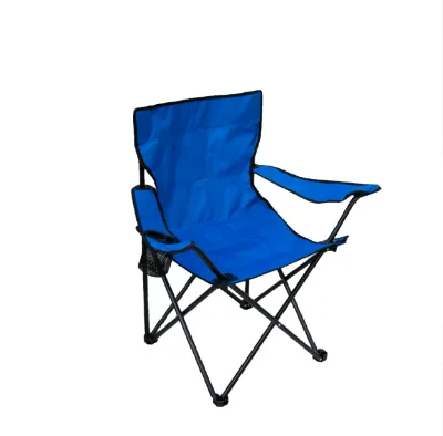 Hot Sale Folding Canvas Chair with Cup Place-Blue/Black