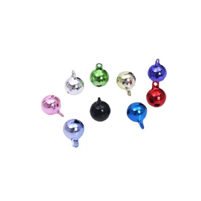 12mm Colorful Vacuum-coated Brass Bell, Christmas Ornament Pendant for Keychain and Pet Collar