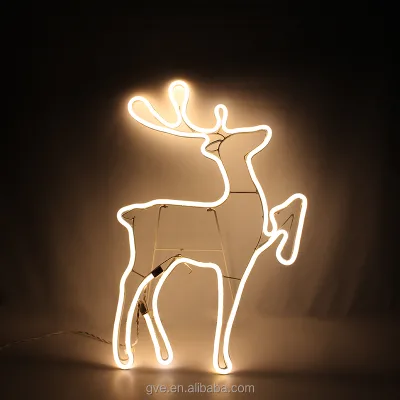 110V 120L/meter Factory Price Christmas Light Outdoor Elk Decorative Neon Rope IP65 Customizable Color Energy Saving LED Easy