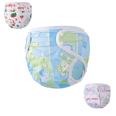 Cotton XL Washable Elastic Underwear Printed Diapers for Baby Reusable Urinary Pants