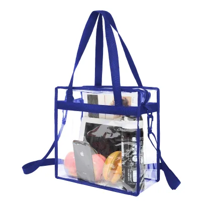 PVC Tote Bag Custom Colorful College Stadium Approved Clear Bags Transparent Stadium Bag