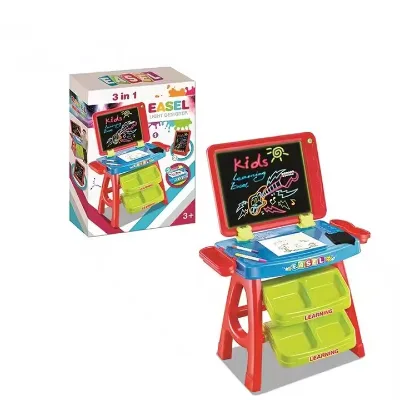 Light Drawing Writing Board Easel Children Black Board Kids Toys With Highlighter Pen