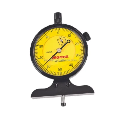 Starrett 640MRJZ Steel 0.01mm One Hand Operation Dial Depth Gage for Mechanical Workshop Blind Hole QC