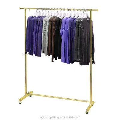 Modern Detachable Gold Metal Clothing Rack for Rail