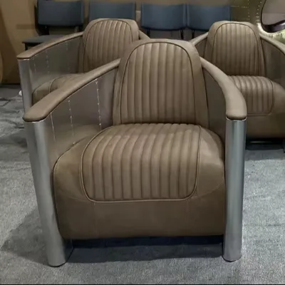 Defaico Vintage Aviator Furniture Leather Club Aircraft Armchair Industrial Tomcat Aviator Accent Chair for Hotel Office