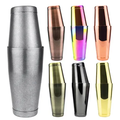 Retro Old Fashion Cocktail Shaker 28+18oz Stainless Steel Weighted Bottom Boston Shaker Tins Vintage Bar Tools Wine Mixer Shaker