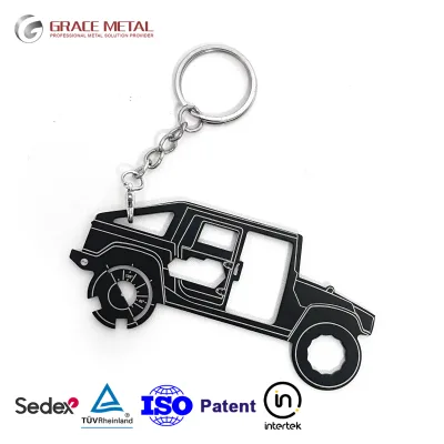 12 in 1 Multi Functional Jeep Shape Stainless Steel Fashion Lightweight Keychain Tools Custom Logo Multitool Key Chain