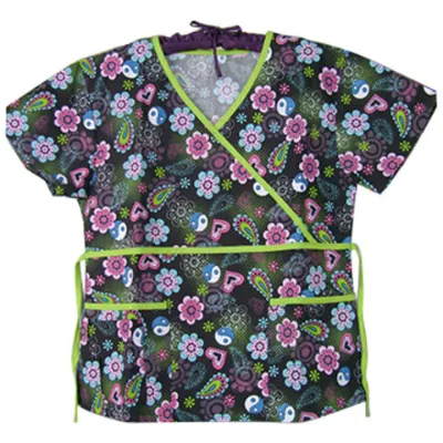 Printed medical scrub top