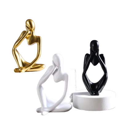 Modern Minimalist Thinker Light Luxury Decorations Mini Abstract Human Sculpture Arts Home Desktop Special Gifts Resin Crafts