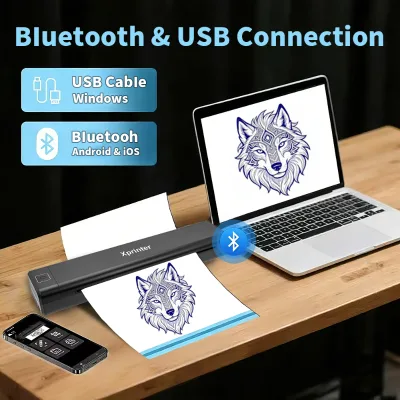 Xprinter Portable Tattoo Stencil Printer USB Rechargeable 2600mAh Battery