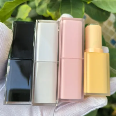 Hot Selling Pink White Black Lip Balm Tube Empty Custom Logo Square Lipstick Tube Package