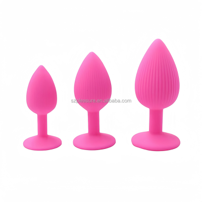 Custom Butt Plug Silicone Anal  Butt Plug 3pcs Suction Cup Anal Plugs Trainer Kit for Men