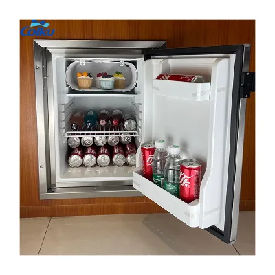 For 43L Plastic Marine Refrigerator Yacht Fridge Vehicle Freezer DC Compressor Dual-Zone 12V/24V