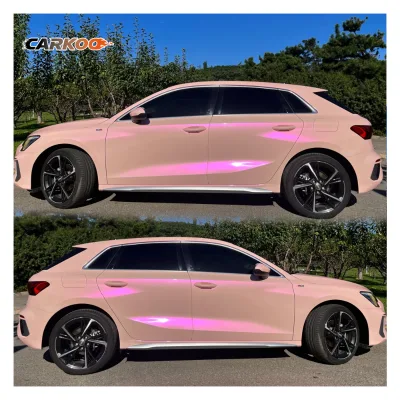 High Quality Glossy Candy Pink PVC Car Wrap Vinyl Film Vehicle Warp PET Car Body Wrap with Color-Changing Function