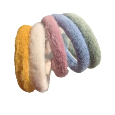 HY2 Fashion Thick Headband Hair Bands for Girls Hair Headwear Plush Wide Hairbands Hair Accessories
