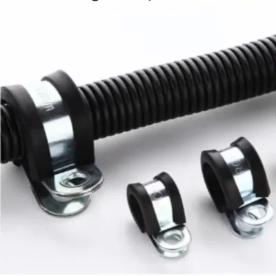 IP68 Protection Level Corrugated Tube Clamp with Rubber Strip Hose Clamp for Wire Cable Fixing Cable Glands