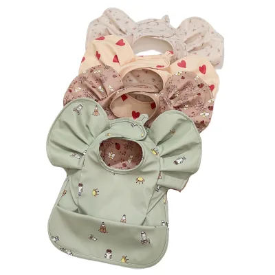 Danish Baby Waterproof Bibs Kindergarten Dining Baby Burp Cloth PU Anti Dirt Baby Bibs
