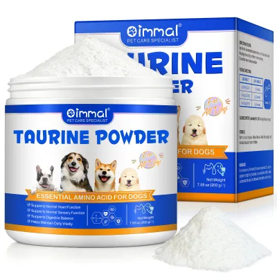 Oimmal Private Label Dog Taurine Powder Food Grade Pet Taurine Supplements for Dogs Digestive Gut Health Energy Stamina Support