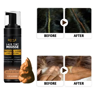 Wholesale Quick Dry Wig Grid Concealer Tinted Foam Moose Spray Private Label Wig Knots Healer Lace Tint Spray Mousse Vendors