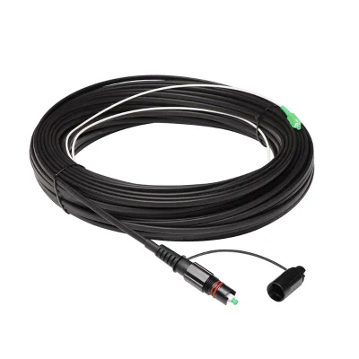 Outdoor Waterproof IP68 Fiber Optic SC/APC Singlemode Patch Cord (Fiber Optic Cable) Compatible Adapter Insertion Loss <0.2dB