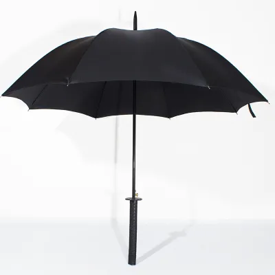 Custom Logo Big Knife Umbrellas Long Handle Sunny Umbrellas Women Lady Self-defense Straight Umbrella