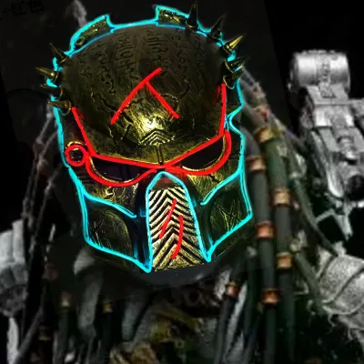 Multiple Personalized Predator Animal LED Masks Glowing Movie Halloween Decor Light Plastic Silk Luminoius Halloween Cosplay