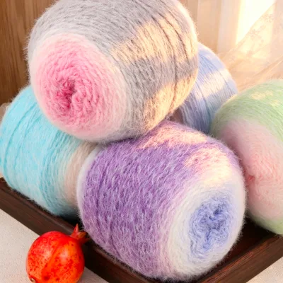 High Tenacity Fancy Yarn Blended Spun Crocheting Hand Knitting Multi-Color Fluffy Weaving Dyed Reselling
