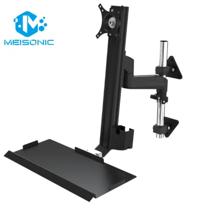 ME178-300mm-600 Wall Mount Display Holder Black Foldable and Rotatable Monitor Arm with 90 Degree Joint Rotation New Product