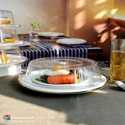 Catering FoodService Plastic Polycarbonate PC Transparent Plate Dish Cover Round Food Cover