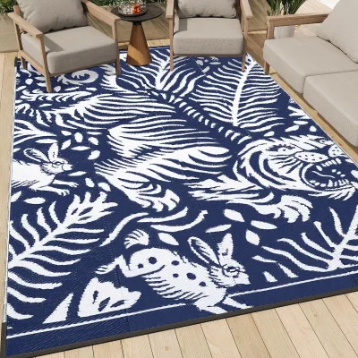 Wholesale Luxury Outdoor Patio Reversible Portable Outdoor Plastic Straw Rug Waterproof Outdoor Area Rugs