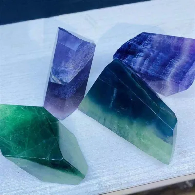 Wholesale Polished Nature Fluorite Crystal Octahedral Crystal  Polished free form fluorite stone fluorite polyhedron