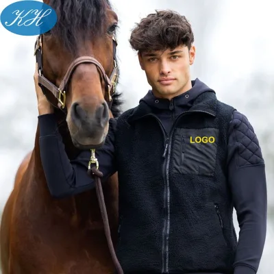 CUSTOM EQUESTRIAN CLOTHING ZIPPED TEDDY VEST WITH POCKET HORSE RIDING TOP TEDDY JACKET
