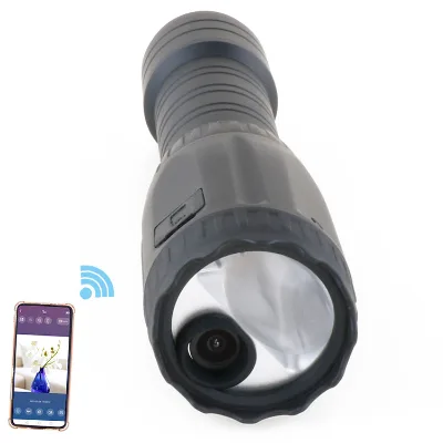Rechargeable LED Flashlight with Camera Recording WIFI High Lumen for Camping Hunting Climbing Riding at Night Aluminum Alloy
